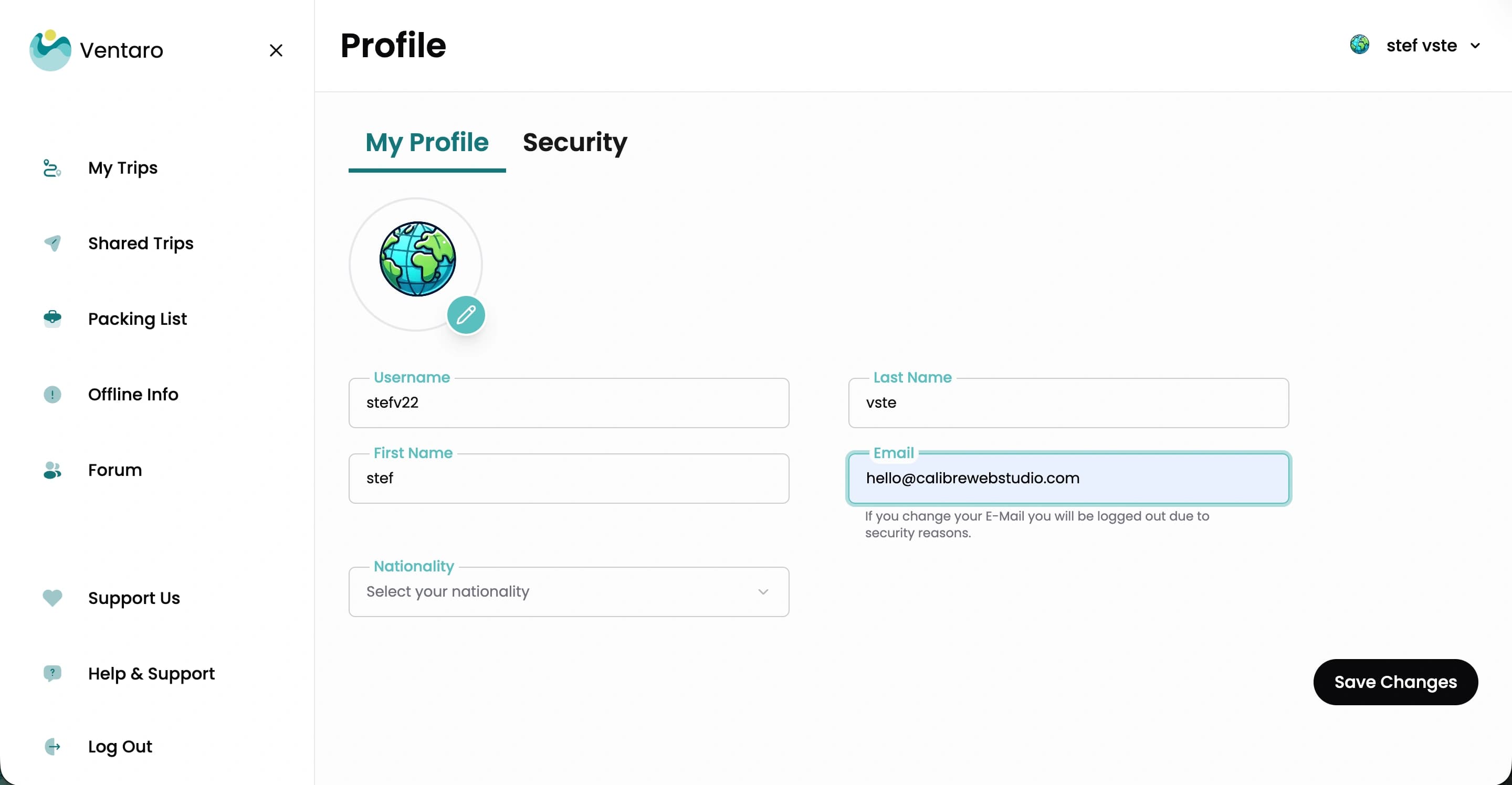Ventaro - Travel Planner